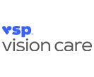 The image displays a logo with text that reads VSP Vision Care against a white background, featuring a stylized blue letter V and a red letter S .